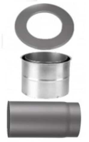 Ofenrohre grau Anschluss hinten