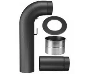 Ofenrohrset schwarz 150mm