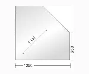 Glasplatte fünfeck 125